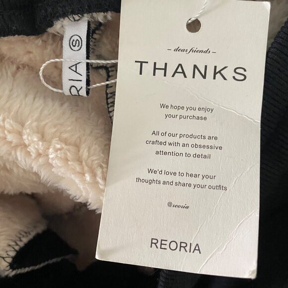 Reoria Thick Sherpa Lined Black Jogger Sweatpants with Pockets Women's Small NEW - Picture 6 of 7